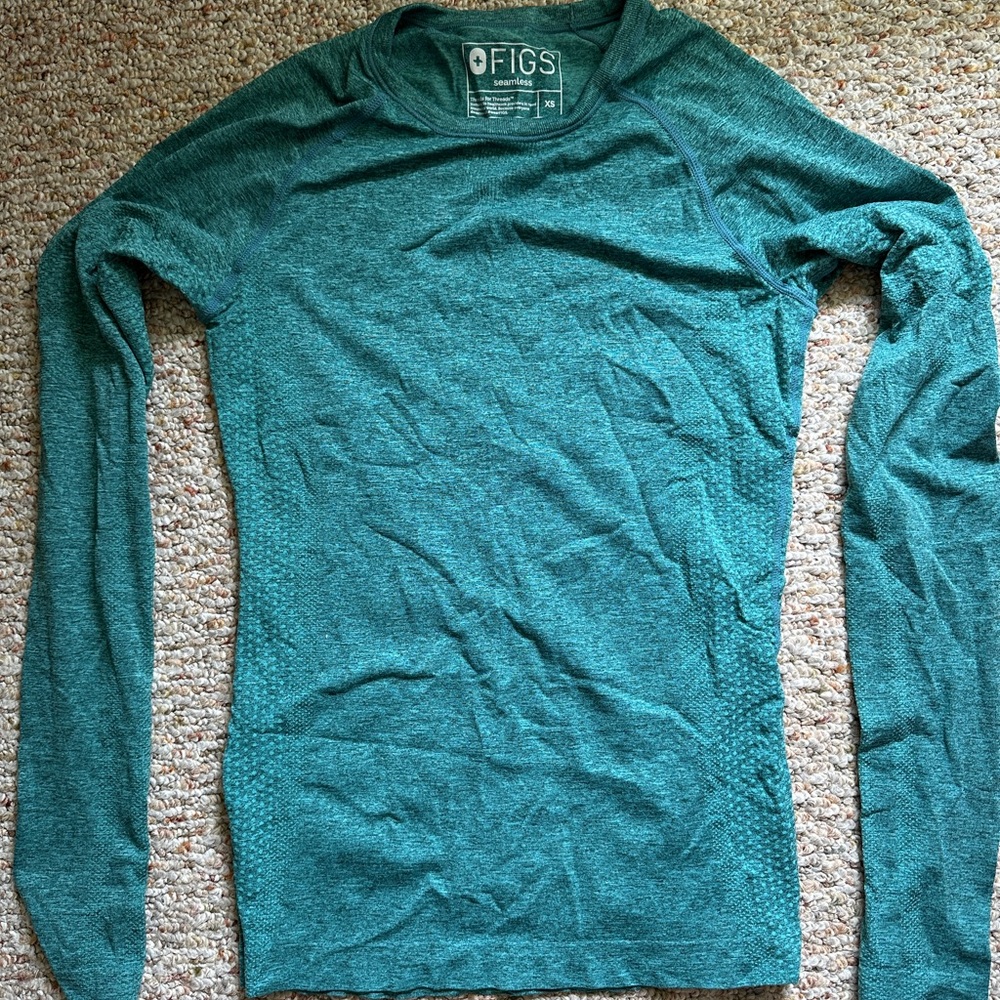 Figs Salta Seamless Teal longsleeve underscrub